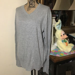 Banana Republic Gray V-Neck Sweater